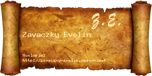 Zavaczky Evelin névjegykártya